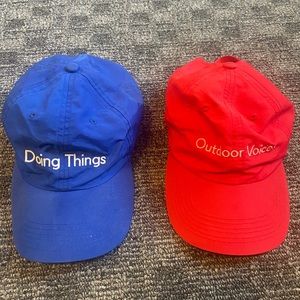 Two outdoor voices hats